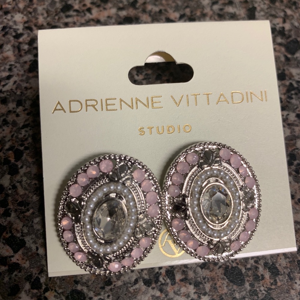 Adrienne  Vittadini pink and silver earrings